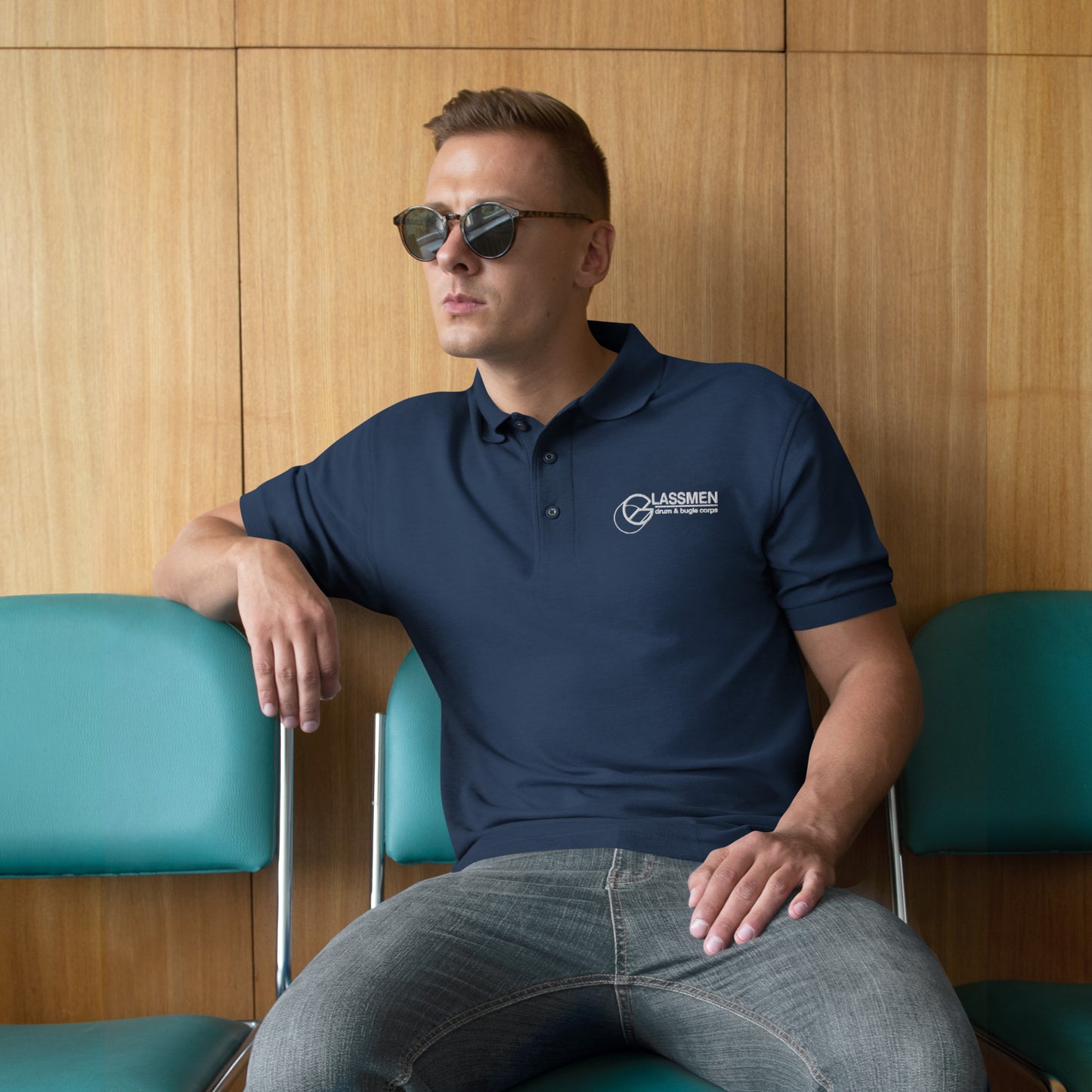 Retro Glassmen Logo Polo - Navy