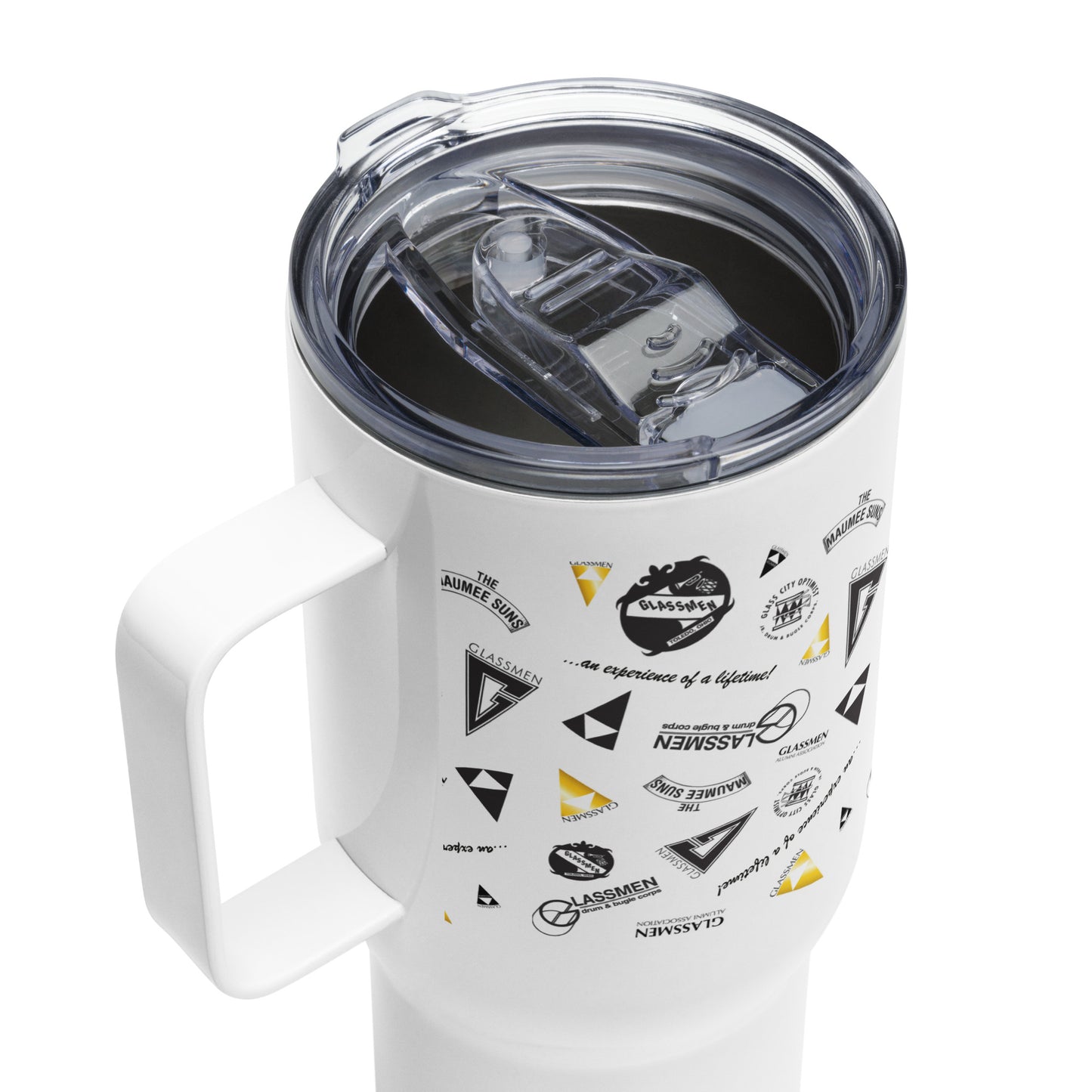 Glassmen Logo Jumble Travel Mug with Handle